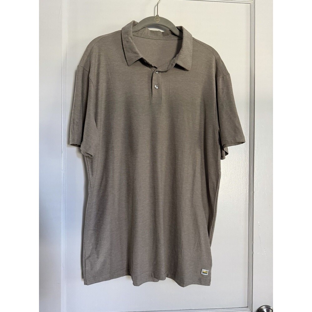 Vuori Strato Tech Polo Men's Large Gray Heather V188 Performance Golf Shirt